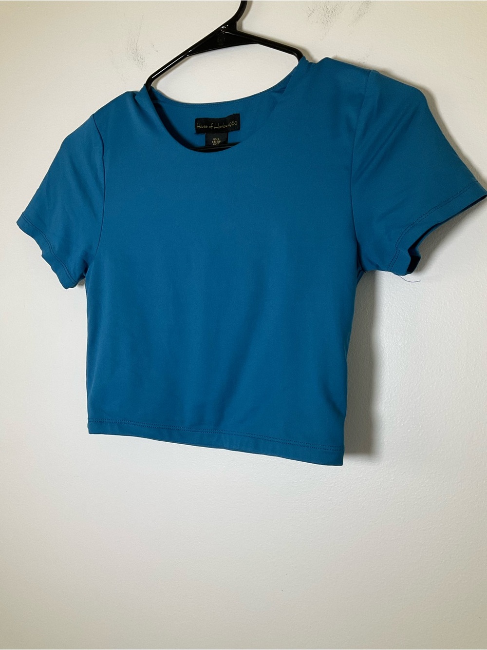 House of Harlow 1960 Blue Cropped Stretch Tee Short Sleeve Size S - Picture 3 of 5